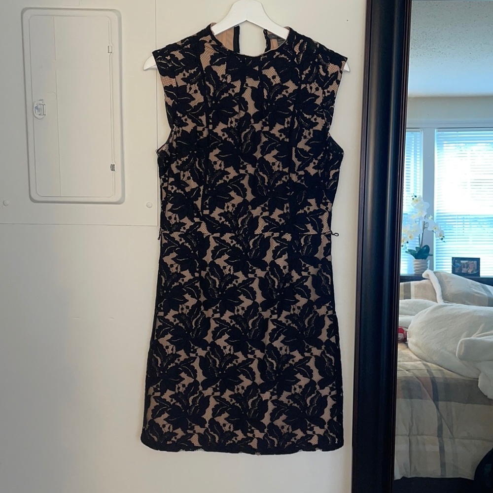 Lace Black on Nude Dress